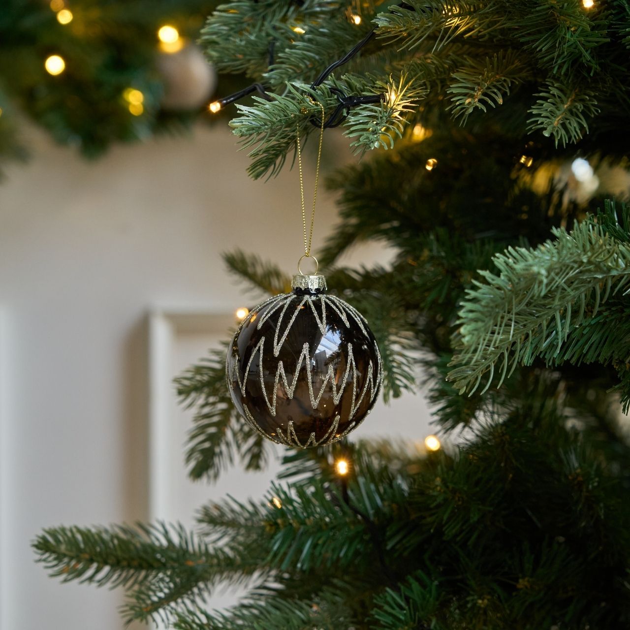 Weihnachtskugeln mit Zickzack-Muster, 4 Stk.